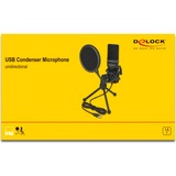 DeLOCK 66331 micrófono Negro Micrófono para PC negro, Micrófono para PC, -47 dB, 20 - 20000 Hz, 2200 Ω, 16 bit, 44,1 kHz