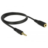 DeLOCK 85701 cable de audio 1 m 3,5mm Negro negro, 3,5mm, Macho, 3,5mm, Hembra, 1 m, Negro