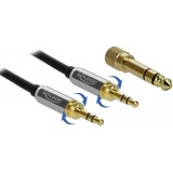 DeLOCK 85784 cable de audio 0,5 m 3,5mm Negro, Gris negro, 3,5mm, Macho, 3,5mm, Macho, 0,5 m, Negro, Gris