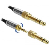 DeLOCK 85784 cable de audio 0,5 m 3,5mm Negro, Gris negro, 3,5mm, Macho, 3,5mm, Macho, 0,5 m, Negro, Gris