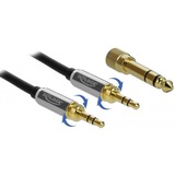 DeLOCK 85787 cable de audio 3 m 3,5mm Negro, Gris negro, 3,5mm, Macho, 3,5mm, Macho, 3 m, Negro, Gris