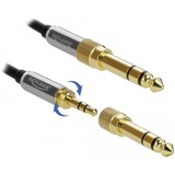 DeLOCK 85787 cable de audio 3 m 3,5mm Negro, Gris negro, 3,5mm, Macho, 3,5mm, Macho, 3 m, Negro, Gris