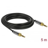 DeLOCK 85788 cable de audio 5 m 3,5mm Negro, Gris negro, 3,5mm, Macho, 3,5mm, Macho, 5 m, Negro, Gris