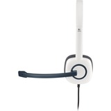 Logitech H150 Binaural Diadema Blanco, Auriculares con micrófono blanco, Centro de llamadas/Oficina, Binaural, Diadema, Blanco, Alámbrico, Supraaural, Minorista