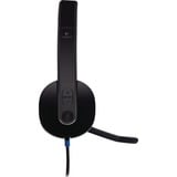 Logitech H540 USB Auriculares Alámbrico Diadema Oficina/Centro de llamadas USB tipo A Negro, Auriculares con micrófono negro, Alámbrico, Oficina/Centro de llamadas, 20 - 20000 Hz, 120 g, Auriculares, Negro, Minorista