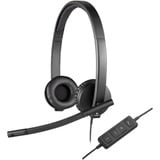 Logitech H570E Auriculares Alámbrico Diadema Oficina/Centro de llamadas USB tipo A Negro, Auriculares con micrófono negro, Alámbrico, Oficina/Centro de llamadas, 31,5 - 20000 Hz, 111 g, Auriculares, Negro