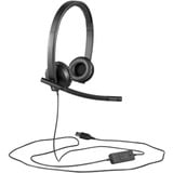 Logitech H570e Auriculares Alámbrico Diadema Oficina/Centro de llamadas USB tipo A Negro, Auriculares con micrófono negro, Alámbrico, Oficina/Centro de llamadas, 31,5 - 20000 Hz, 111 g, Auriculares, Negro