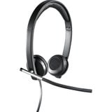 Logitech H650E Auriculares Alámbrico Diadema Oficina/Centro de llamadas USB tipo A Negro, Plata, Auriculares con micrófono negro, Alámbrico, Oficina/Centro de llamadas, 50 - 10000 Hz, 120 g, Auriculares, Negro, Plata