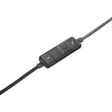 Logitech H650E Auriculares Alámbrico Diadema Oficina/Centro de llamadas USB tipo A Negro, Plata, Auriculares con micrófono negro, Alámbrico, Oficina/Centro de llamadas, 50 - 10000 Hz, 120 g, Auriculares, Negro, Plata