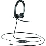 Logitech H650e Auriculares Alámbrico Diadema Oficina/Centro de llamadas USB tipo A Negro, Plata, Auriculares con micrófono negro, Alámbrico, Oficina/Centro de llamadas, 50 - 10000 Hz, 120 g, Auriculares, Negro, Plata