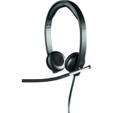 Logitech H650e Auriculares Alámbrico Diadema Oficina/Centro de llamadas USB tipo A Negro, Plata, Auriculares con micrófono negro, Alámbrico, Oficina/Centro de llamadas, 50 - 10000 Hz, 120 g, Auriculares, Negro, Plata