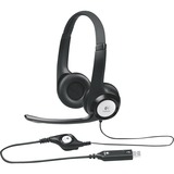 Logitech LGT-H390 Auriculares y Cascos, Auriculares con micrófono negro, Alámbrico, Oficina/Centro de llamadas, 20 - 20000 Hz, 197 g, Auriculares, Negro, Minorista