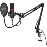 SPC Gear SM950 Negro, Micrófono negro, 18 - 21000 Hz, 16 bit, 48 kHz, 135 dB, Cardioide, Alámbrico