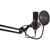 SPC Gear SM950 Negro, Micrófono negro, 18 - 21000 Hz, 16 bit, 48 kHz, 135 dB, Cardioide, Alámbrico