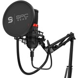 SPC Gear SM950 Negro, Micrófono negro, 18 - 21000 Hz, 16 bit, 48 kHz, 135 dB, Cardioide, Alámbrico