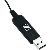 Sennheiser PC 8 USB Auriculares Diadema Negro, Auriculares con micrófono negro, Auriculares, Diadema, Oficina/Centro de llamadas, Negro, Binaural, 2 m