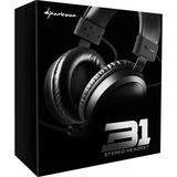 Sharkoon B1 Auriculares Diadema Conector de 3,5 mm Negro, Auriculares para gaming negro, Auriculares, Diadema, Juego, Negro, Binaural, 2,55 m