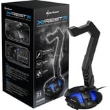 Sharkoon X-Rest 7.1, Soporte negro, Auriculares, Auriculares, Soporte activo para teléfono móvil, Interior, Negro