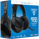 Turtle Beach Stealth 700 - PS4 Auriculares Diadema Negro, Auriculares para gaming negro/Azul, Auriculares, Diadema, Juego, Negro, Binaural, Inalámbrico