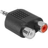 goobay 3.5mm audio adaptor 3.5mm M 2x RCA FM Negro, Adaptador negro, 3.5mm M, 2x RCA FM, Negro, A granel