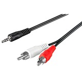goobay 50441 cable de audio 10 m 3,5mm 2 x RCA Negro, Rojo, Blanco negro, 3,5mm, Macho, 2 x RCA, Macho, 10 m, Negro, Rojo, Blanco