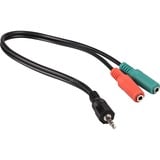 goobay 50467 cable de audio 0,3 m 3,5mm 2 x 3.5mm Negro, Verde, Rojo, Adaptador 3,5mm, Macho, 2 x 3.5mm, Hembra, 0,3 m, Negro, Verde, Rojo