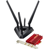 ASUS PCE-AC68 Interno WLAN 1300 Mbit/s, Adaptador Wi-Fi rojo, Interno, Inalámbrico, PCI Express, WLAN, 1300 Mbit/s