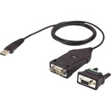 ATEN Adaptador USB a RS-422/485, Cable negro, Negro, 1,2 m, USB tipo A, DB-9, Macho, Macho