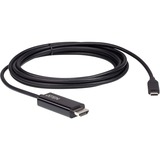 ATEN Conversor USB-C a HDMI 4K (2,7 m), Cable negro, 7 m), 2,7 m, USB Tipo C, HDMI, Macho, Macho, Derecho