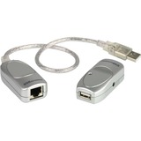 ATEN Extensor USB por Cat 5 (hasta 60 m), Cable alargador plateado, Transmisor y receptor, Alámbrico, 60 m, Gris, Plástico, USB