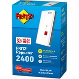 AVM FRITZ!Repeater 2400, Repetidor FRITZ!Repeater 2400, Repetidor de red, 1733 Mbit/s, Ethernet, Blanco