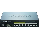 D-Link DGS-1008P , Interruptor/Conmutador negro, switch no administrado, Gigabit Ethernet (10/100/1000), Bidireccional completo (Full duplex), Energía sobre Ethernet (PoE)