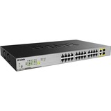 D-Link DGS-1026MP switch No administrado Gigabit Ethernet (10/100/1000) Energía sobre Ethernet (PoE) Negro, Gris, Interruptor/Conmutador No administrado, Gigabit Ethernet (10/100/1000), Energía sobre Ethernet (PoE), Montaje en rack