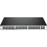 D-Link DGS-1210-52 switch Gestionado L2 Gigabit Ethernet (10/100/1000) 1U Negro, Interruptor/Conmutador plateado/Negro, Gestionado, L2, Gigabit Ethernet (10/100/1000), Bidireccional completo (Full duplex), Montaje en rack, 1U