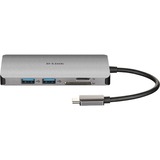 D-Link DUB-M810 base para portátil y replicador de puertos Alámbrico USB 3.2 Gen 1 (3.1 Gen 1) Type-C Plata, Estación de acoplamiento gris, Alámbrico, USB 3.2 Gen 1 (3.1 Gen 1) Type-C, 100 W, IEEE 802.3, IEEE 802.3ab, IEEE 802.3u, IEEE 802.3x, Plata, MicroSD (TransFlash), SD, SDHC, SDXC