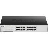 D-Link GO-SW-16G No administrado L2 Gigabit Ethernet (10/100/1000) 1U Negro, Interruptor/Conmutador negro, No administrado, L2, Gigabit Ethernet (10/100/1000), Bidireccional completo (Full duplex), Montaje en rack, 1U