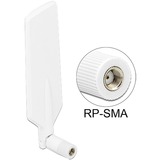 DeLOCK 12431 antena para red Antena omnidireccional RP-SMA 4 dBi blanco, 4 dBi, 0.698 - 0.791 / 0.824 - 0.960 / 1.710 - 2.170 / 2.400 - 2.500 / 5.150 - 5.875 GHz, 50 Ω, Antena omnidireccional, RP-SMA, 2,5:1 - 5,0:1