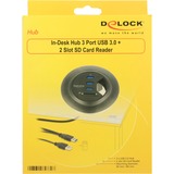 DeLOCK 62869 hub de interfaz USB 3.2 Gen 1 (3.1 Gen 1) Type-A 5000 Mbit/s Negro, Lector de tarjetas USB 3.2 Gen 1 (3.1 Gen 1) Type-A, USB 3.2 Gen 1 (3.1 Gen 1) Type-A, 5000 Mbit/s, Negro, 0,95 m, USB