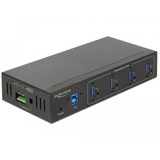 DeLOCK 63309 hub de interfaz USB 3.2 Gen 1 (3.1 Gen 1) Type-B 5000 Mbit/s Negro, Hub USB negro, USB 3.2 Gen 1 (3.1 Gen 1) Type-B, USB 3.2 Gen 1 (3.1 Gen 1) Type-A, 5000 Mbit/s, Negro, Metal, CC