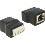 DeLOCK 65527 cambiador de género para cable RJ45 Negro, Plata, Adaptador negro, RJ45, Negro, Plata