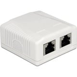 DeLOCK 86197 toma de corriente 2 x RJ-45 Blanco, Caja de conexiones blanco, 2 x RJ-45, Blanco, TIA-568A/B, 59 mm, 61 mm, 29,5 mm