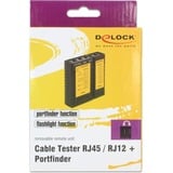 DeLOCK 86407 comprobador de cables de red Comprobador de cables de par trenzado Negro negro, 9 V, 96 mm, 104 mm, 27 mm