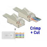 DeLOCK 86454 conector RJ-45 Transparente, Enchufe transparente, RJ-45, Transparente, Policarbonato, Cat6, U/FTP (STP), Oro