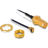 DeLOCK 88417 conector I-PEX M / SMA F Negro, Adaptador I-PEX M / SMA F, Negro, 0,35 m