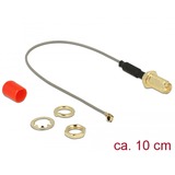 DeLOCK 89830 accesorio para antenas de red Cable de conexión, Adaptador gris/Dorado, Cable de conexión, Gris, RP-SMA, 0,1 m