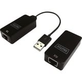 Digitus Cable alargador USB, USB 2.0, Extensor USB negro, USB 2.0, 200 mm, 105 mm, 220 mm, 37 mm, 5 - 45 °C, 0 - 45 °C