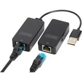 Digitus Cable alargador USB, USB 2.0, Extensor USB negro, USB 2.0, 200 mm, 105 mm, 220 mm, 37 mm, 5 - 45 °C, 0 - 45 °C