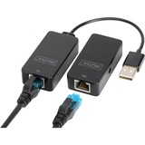 Digitus Cable alargador USB, USB 2.0, Hub USB negro, USB 2.0, 200 mm, 105 mm, 220 mm, 37 mm, 5 - 45 °C, 0 - 45 °C