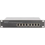 Digitus Conmutador PoE Gigabit Ethernet de 10 pulgadas y 8 puertos, Interruptor/Conmutador No administrado, Gigabit Ethernet (10/100/1000), Bidireccional completo (Full duplex), Energía sobre Ethernet (PoE), Montaje en rack