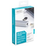 Digitus Hub de USB 3.0 Type-C™ con Gigabit Ethernet, Hub USB blanco/Plateado, USB 3.2 Gen 1 (3.1 Gen 1) Type-C, USB 3.2 Gen 1 (3.1 Gen 1) Type-A, 1000 Mbit/s, Gris, Blanco, China, Gigabit Ethernet